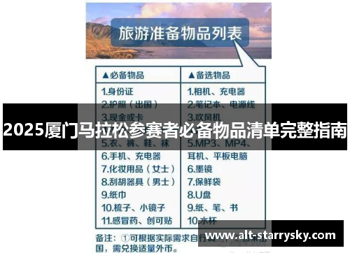 2025厦门马拉松参赛者必备物品清单完整指南